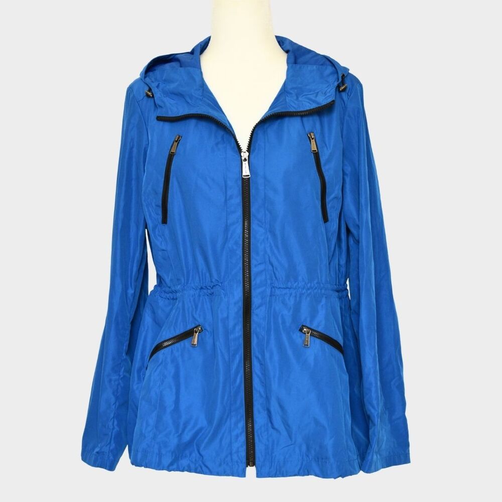 Michael Kors Royal Blue Hooded Windbreaker Jacket